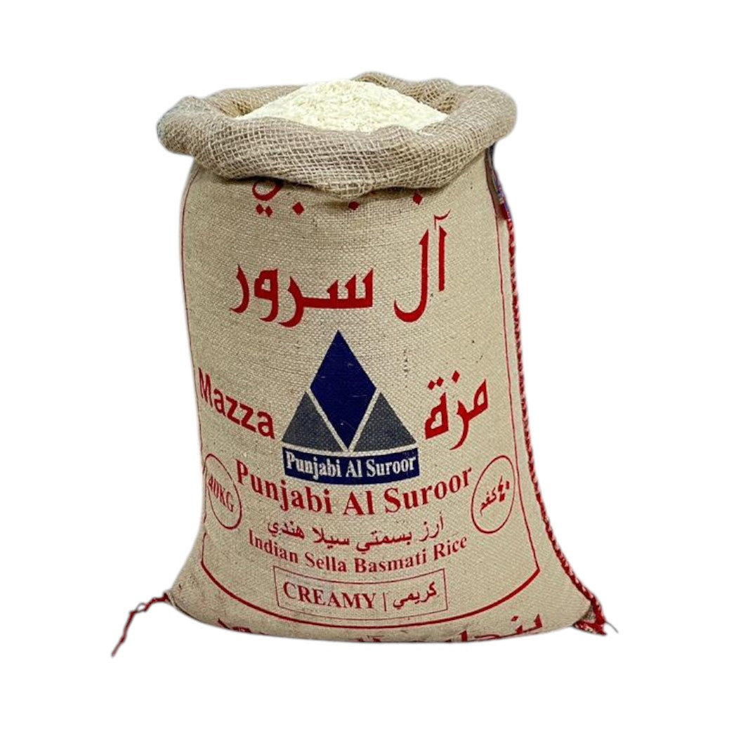 Punjabi Al Suroor Mazza Sella Basmati Rice 40 KG | Creamy