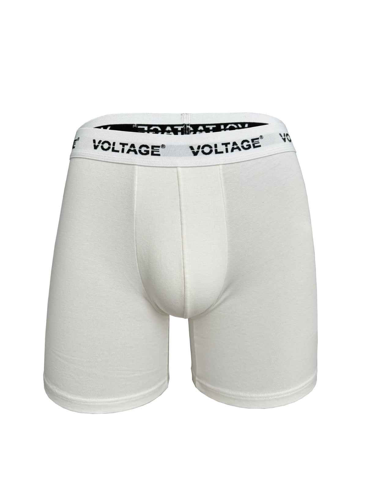 VOLTAGE Boxer Briefs | Modern Cotton Stretch | Classic Fit | 95% Cotton 5% Spandex | White | 3-Pack - Al Suroor Markets