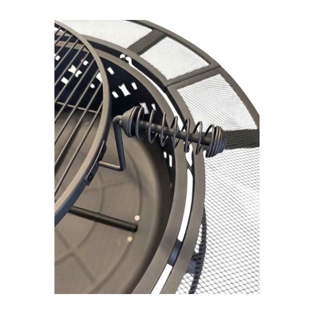 Outdoor Steel Wood-Burning Fire Pit with BBQ Grill Grate | Large size