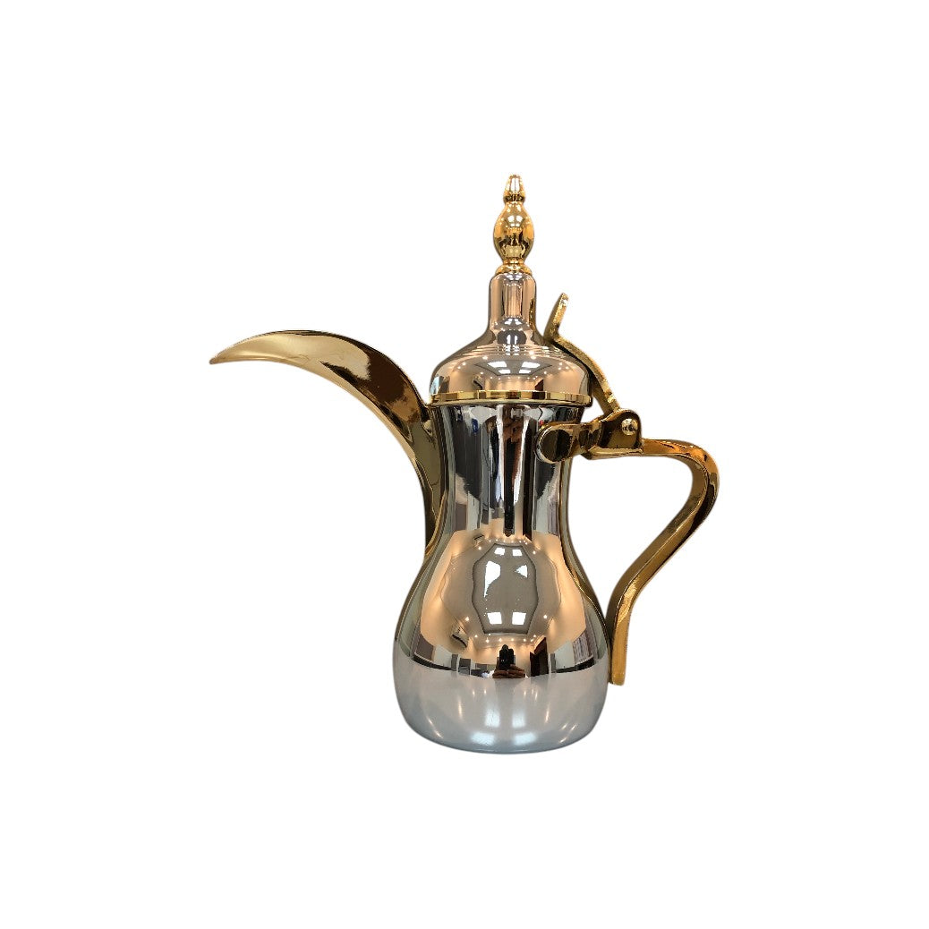 Dallah Saif Plus Coffee Pot No. 1 Gold Silver Size 26 (0.7 L) Ounce 008-0065