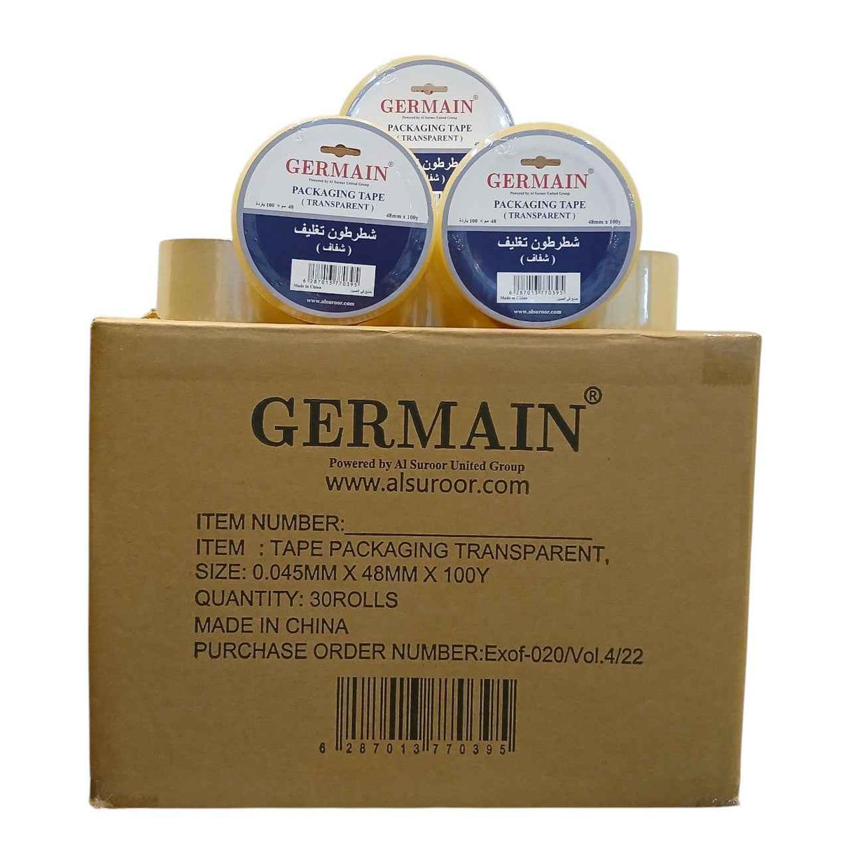 GERMAIN Packaging Tapes | Transparent, BOX(30 rolls)
