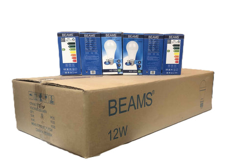 BEAMS | LED Light Bulb | A3-12Watts | E27 | 3000K-Warm White | 1 Box (50pcs.)