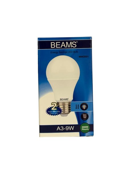 BEAMS | LED Light Bulb |  A3-9Watts | E27 | 3000K - Warm White