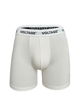 VOLTAGE Boxer Briefs | Modern Cotton Stretch | Classic Fit | 95% Cotton 5% Spandex | White | 3-Pack