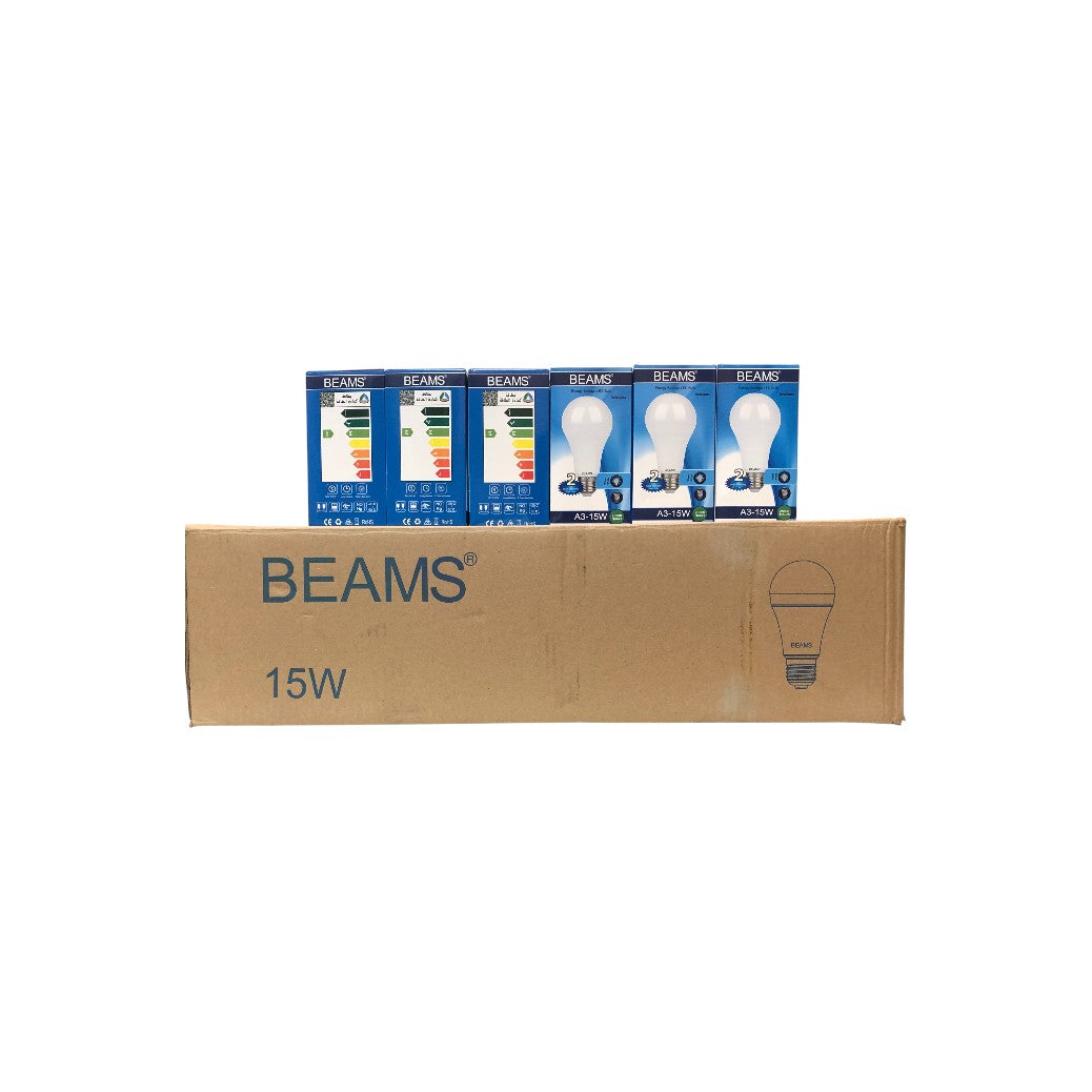 BEAMS | LED Light Bulb | A3-15Watts | E27 | 3000K-Warm White | 1 Box (40pcs.)