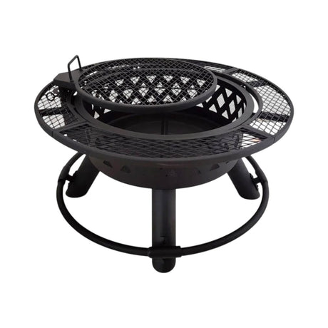 Outdoor Steel Wood-Burning Fire Pit with BBQ Grill Grate | Medium size
