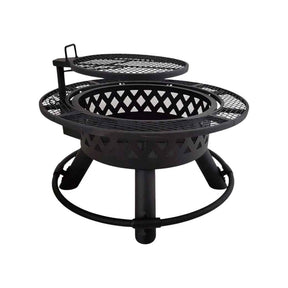 Outdoor Steel Wood-Burning Fire Pit with BBQ Grill Grate | Medium size