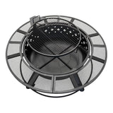 Outdoor Steel Wood-Burning Fire Pit with BBQ Grill Grate | Large size