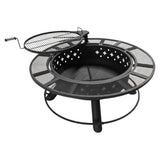 Outdoor Steel Wood-Burning Fire Pit with BBQ Grill Grate | Large size