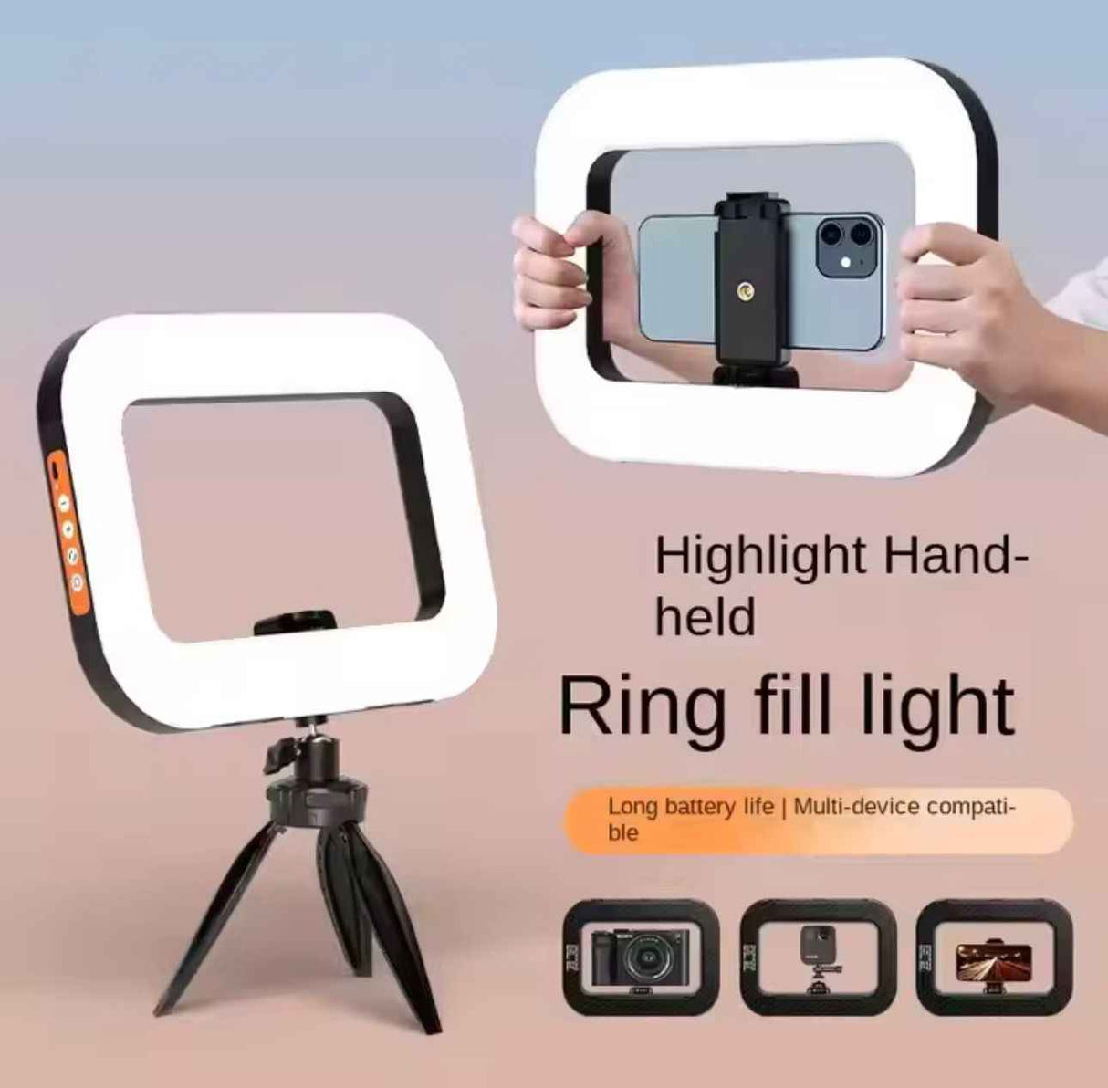 20W Selfie Portable Phone Rechargeable Ring Light | Adjustable Fill Light with Bluetooth | Tripod Light Stand for Live Stream