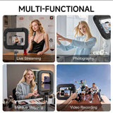20W Selfie Portable Phone Rechargeable Ring Light | Adjustable Fill Light with Bluetooth | Tripod Light Stand for Live Stream