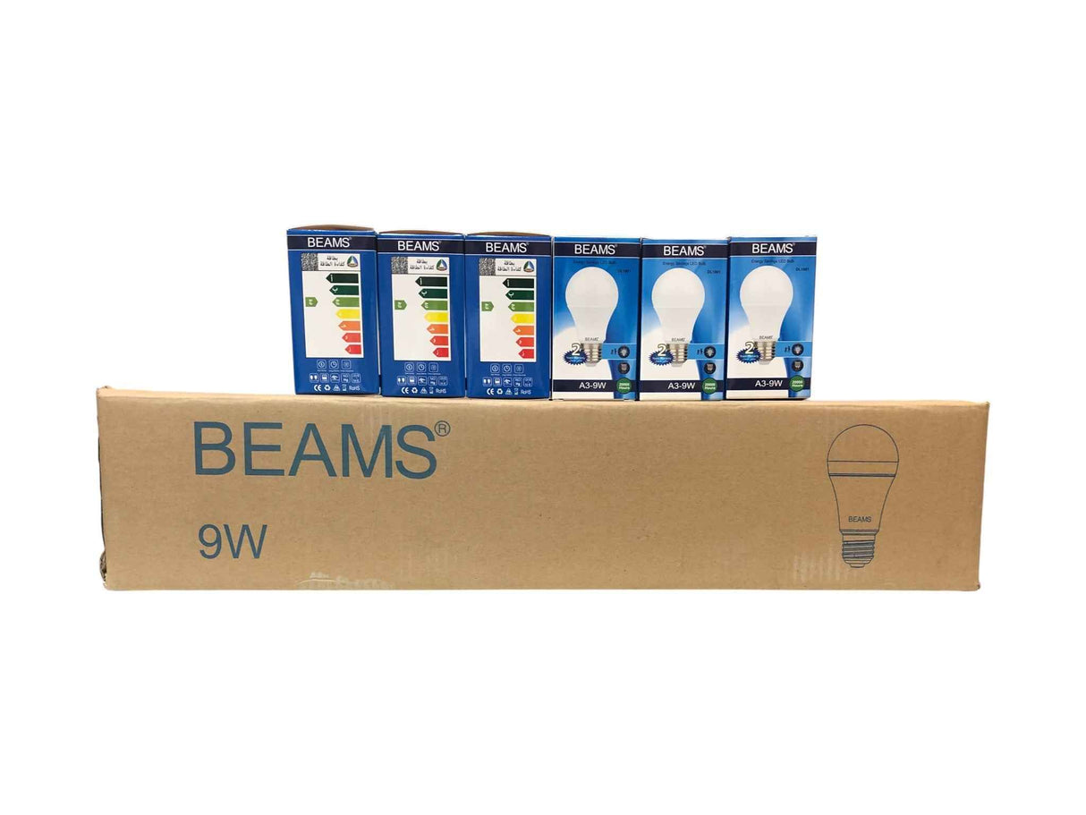 BEAMS | LED Light Bulb | A3-9Watts | E27 | 6500K-Day Light | 1 Box (50pcs.)