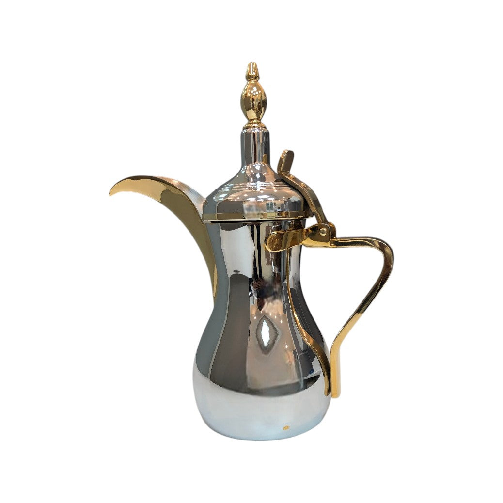Dallah Saif Plus Coffee Pot No. 1 Gold Silver Size 48 (1.4 L) Ounce 008-0068