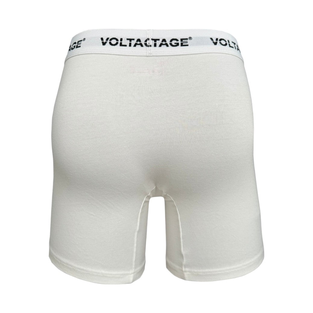 VOLTAGE Boxer Briefs | Modern Cotton Stretch | Classic Fit | 95% Cotton 5% Spandex | White | 3-Pack